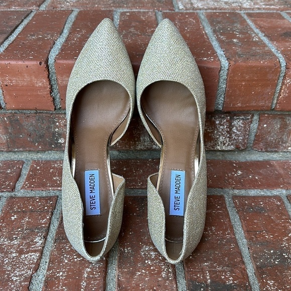 Steve Madden Gold Glitter Daancer Pumps Women's Size 10 - Picture 6 of 8